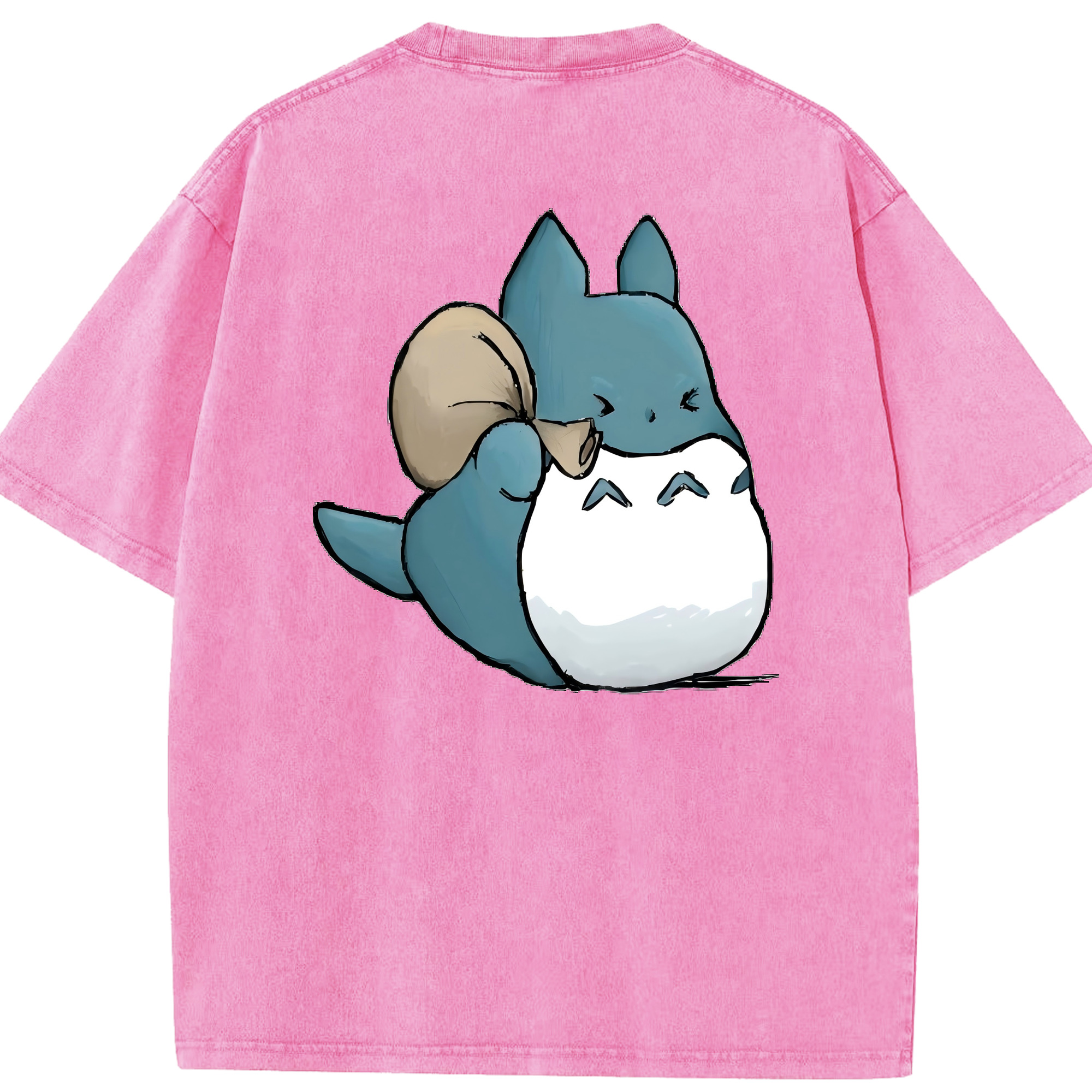 （画像用） となりのトトロ 草壁メイ 草壁サツキ My Neighbor Totoro Satsuki Kusakabe Mei Kusakabe 綿100% ヴィンテージ風 半袖Tシャツ（背面プリント）